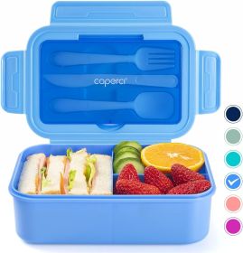 Classic Bento Lunch Box for Adult & Older Kids - Leakpoof 47 oz 3-Compartment Lunch Containers for Adults and Teens, Built-in Utensil Set