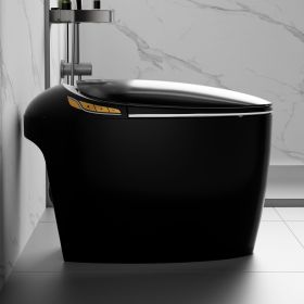 Unique Smart Toilet with Bidet Built In, Intelligent One Piece Toilet For Modern Bathroom, Auto Open/Close Seat, Foot Sensor, LED Display,Night L