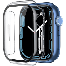 Tempered Glass All-Around Screen Protector For Apple Watch Series 38/40/41/42/44M/45MM (Color: Transparent, size: 41mm)