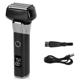 Electric Foil Face Shaver 5-Blade Electric Razor For Men Wet & Dry Jawline Beard Trimmer Precision Sideburn Shavers IPX6 Waterproof With LED Disp (Option: Black)